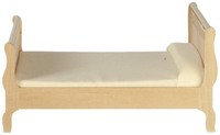 Puppenhaus Unbehandeltes Holz Schlitten Bett Unvollendet Miniatured Schlafzimmer