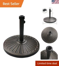 Elegant 18" Heavy Duty Round Antique Bronze Umbrella Base for Patio Stability