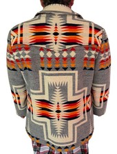 VTG Pendelton sz 46 Mens Southwest Blanket Coat Native Geometric Print
