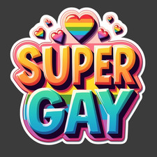 Gay pride sticker vinyl decal equality awareness support rainbow super gay heart