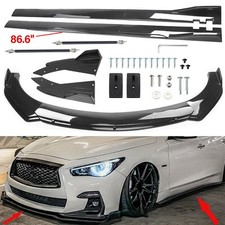 Carbon Fiber Front Bumper Lip Spoiler Side Sk...