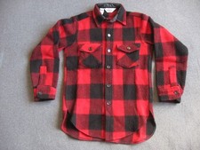 VTG Woolrich Wool Mackinaw Shirt Jacket Mens SZ Small Buffalo Plaid Cruiser USA