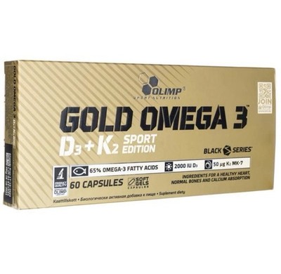Olimp Gold Omega 3 D3+K2 Sport Edition 60 Kapseln Fischöl EPA DHA Vitamin D3