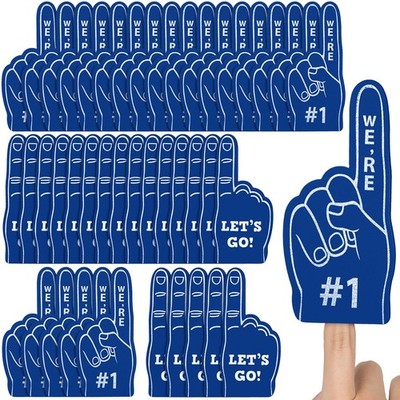Sinmoe 48 Pieces Mini Foam Fingers, We're #1 Sport Fan Finger Dark Blue