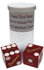 Binion's Las Vegas Casino 19mm Craps Dice Pair Red Frosted MATCHING SERIAL #s — photo 2