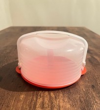 TUPPERWARE Bagel/Donut/Mini Cake Carrier Keeper Plate Lid Handle 6183A NWOT