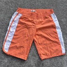 Nike Sportsware Womens LARGE 12 Inseam Active Run Swim Shorts Trunks Orange Y2K