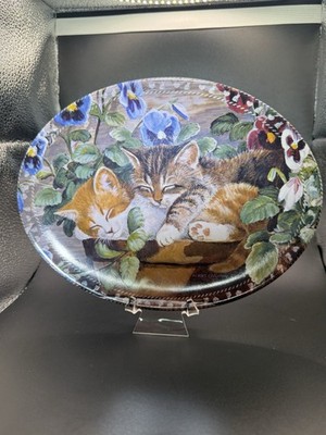 Kitty Comforts Vintage Persis Weirs Dreamy Day Oval Plate Cats Porcelain 2002