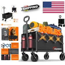 Versatile Portable Folding Cart with Large Capacity and All-Terrain Wheel Design