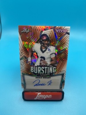Deuce Knight 2025 Leaf Vivid Bursting With Talent Auto 4/4 Auburn Tigers