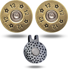 Full Metal Markers 12 Gauge Magnetic Metal Golf Ball Marker with Hat Clip for Me