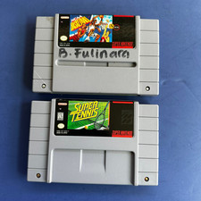 Super Nintendo SNES Super Tennis NCAA Basketball Game Cartridge Lot of 2