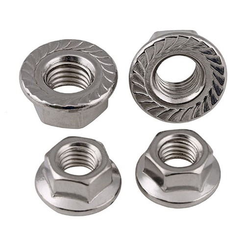M3/4/5/6/8/10/12 Hexagon Serrated Flange Nuts Self-Lock Nut 201/304/316Stainless