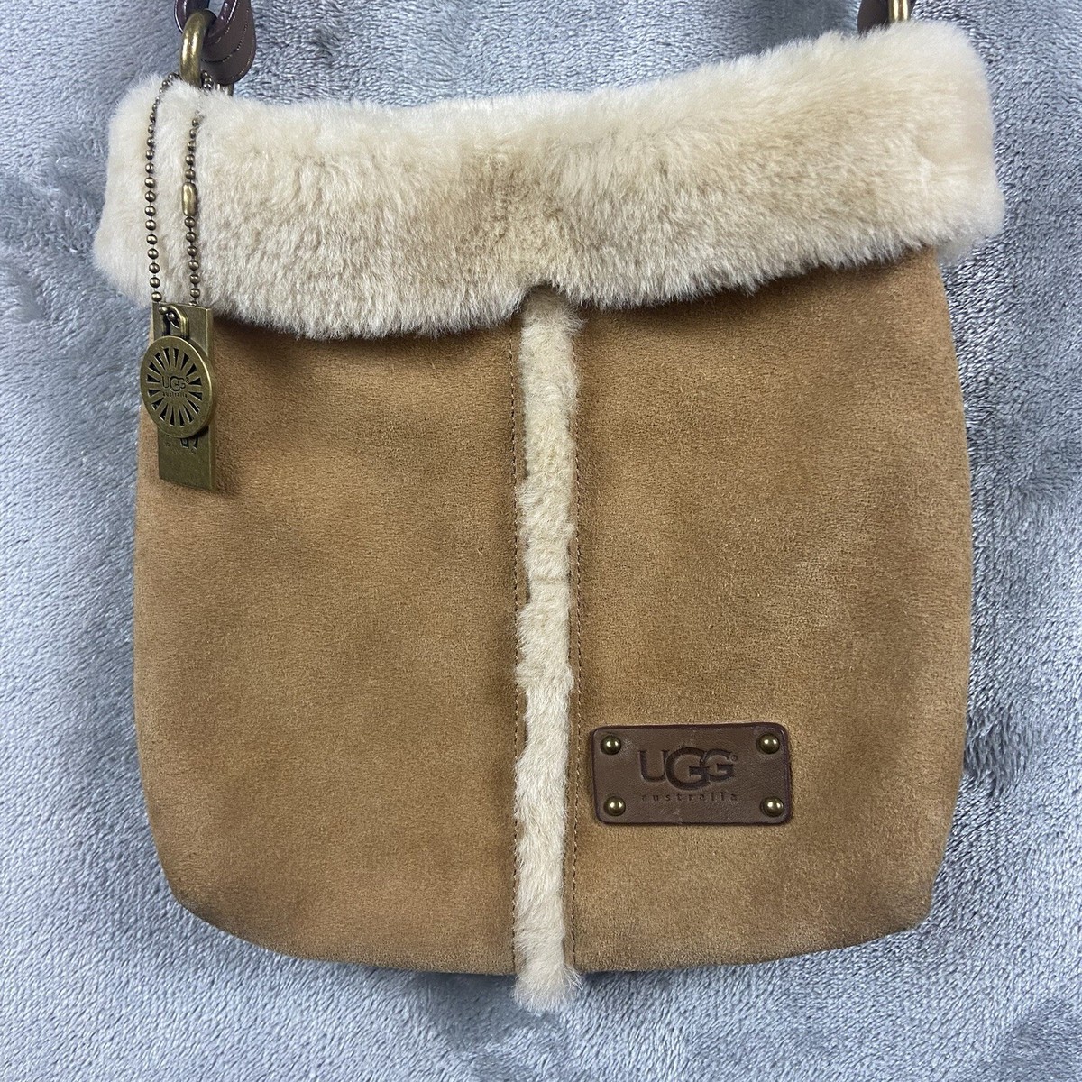 UGG Australia Small Cross Body Purse 100% Leather With Shearling