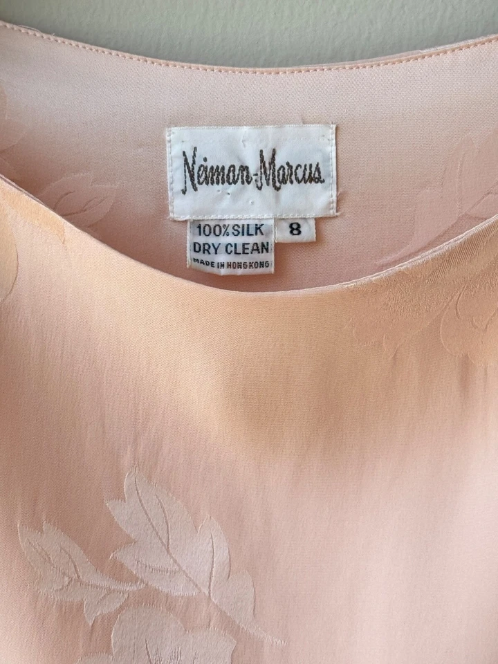 Vintage 1980’s Jacquard Silk Dress from Neiman Marcus w/ Asymmetrical Drop Waist - Image 3 of 4