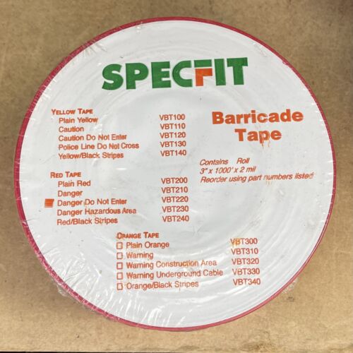 3 - Specfit Danger Do Not Enter Barricade Tape, 3" x 1000ft, Red VBT220 - Picture 3 of 4