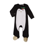 Holiday Time Size 12M Black Penguin  Sleeper Family Pajamas One Piece Set