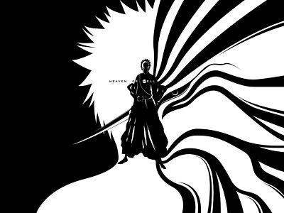 Anime black and white bleach kurosaki ichigo hell Custom Gaming Mat Desk