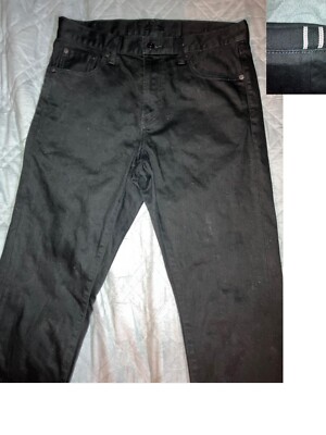 Uniqlo Stretch Selvedge Kaihara Slim Fit Black Denim Jeans Men's