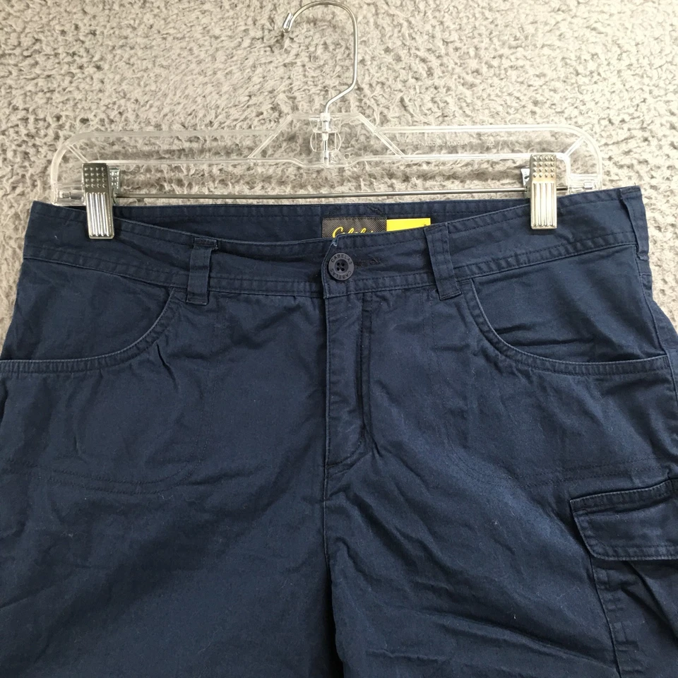 Cabelas Cargo Shorts Womens 8 (actual 32x5) Blue Cotton Blend Mid Rise Zip Fly - Image 2 of 4