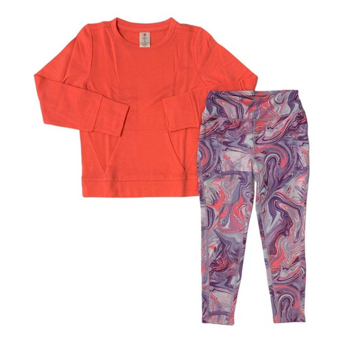 Member's Mark Activewear Set Girls Cosmo Coral Size 14/16 Relaxed Fit 2 Piece - Picture 2 of 2