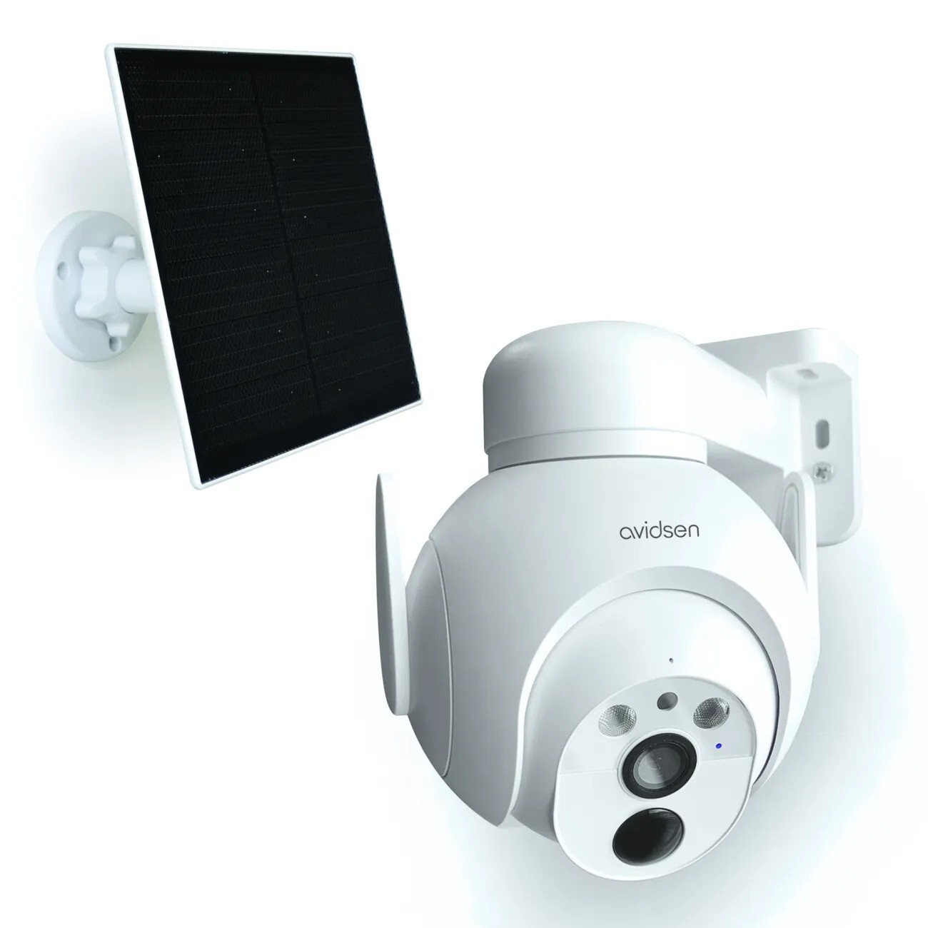 Telecamera con pannello solare motorizzata 2.5K WiFi batteria e sirena AVIDSEN