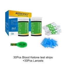 ACCUGENCE 30pcs Blood Ketone Test Strips Rapid Test-No Meter