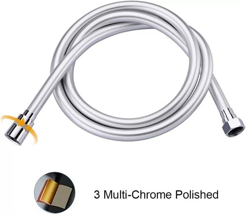 PVC Smooth Shower Hose Pipe 1.5m, 1.8m, 2m Brass Connection Flexible Anti Twist - Picture 8 of 13