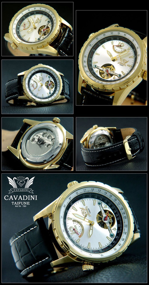 BOLYTE Orologio da Uomo Analogico Automatico Indicatore Riserva Carica Data Automatica Acciaio Inossidabile Cinturino, Oro Bianco