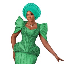 Eid Headtie Auto Gele Head Wrap Wedding Hat Headwear Women Head Wrap Hijab Hats