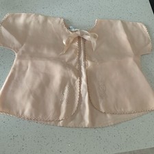 Vintage Rare J.L Hudson Co Christening Robe Pink Embroidered Satin Ties