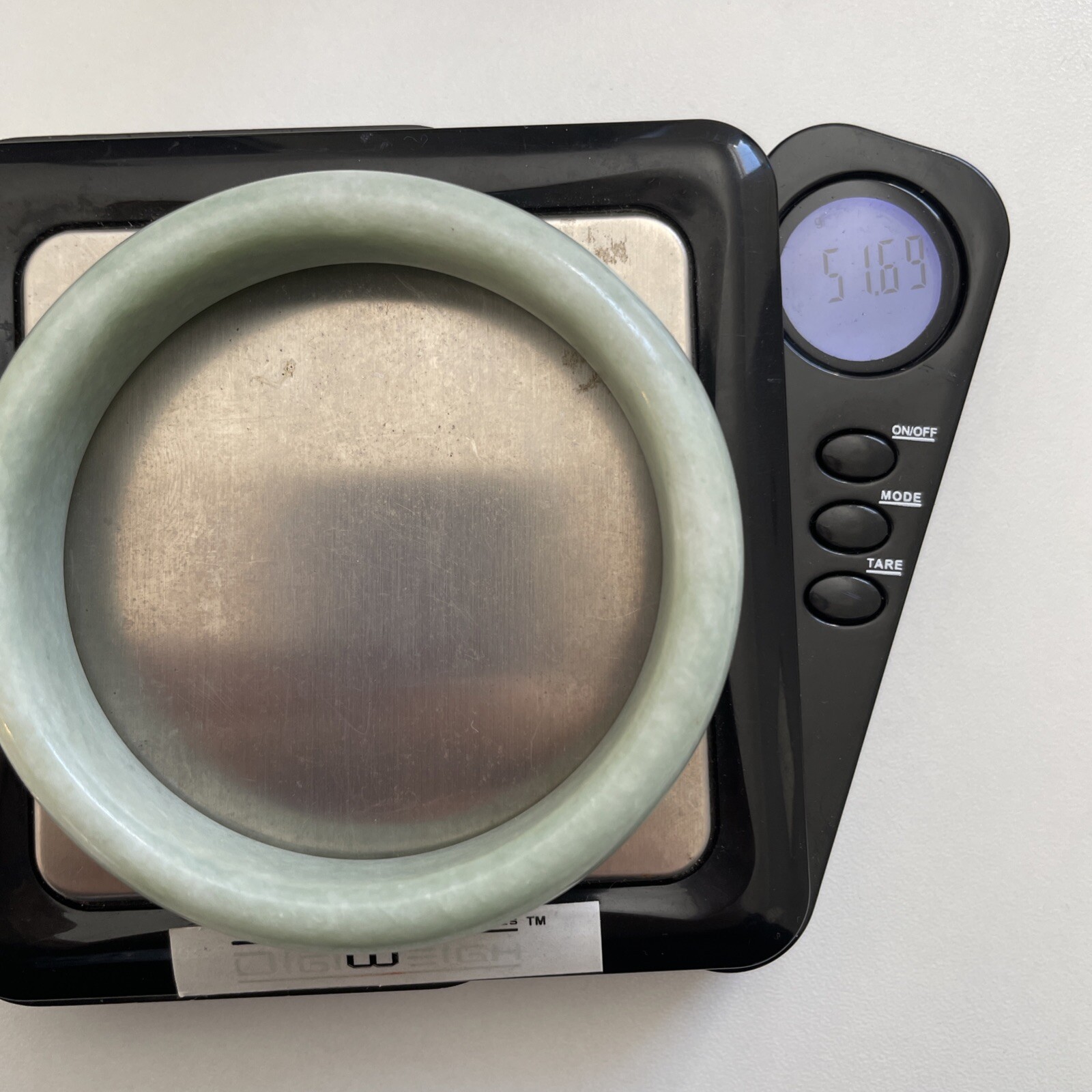 Light Green Solid Jade Bangle 51 Grams - image 6