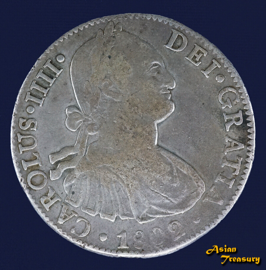 1802 MO FT MEXICO 8 REALES KM#109 CARLOS IV SILVER HISPAN