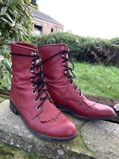 Vintage Justin Roper granny steampunk Ladies Leather Ankle Boots UK 5