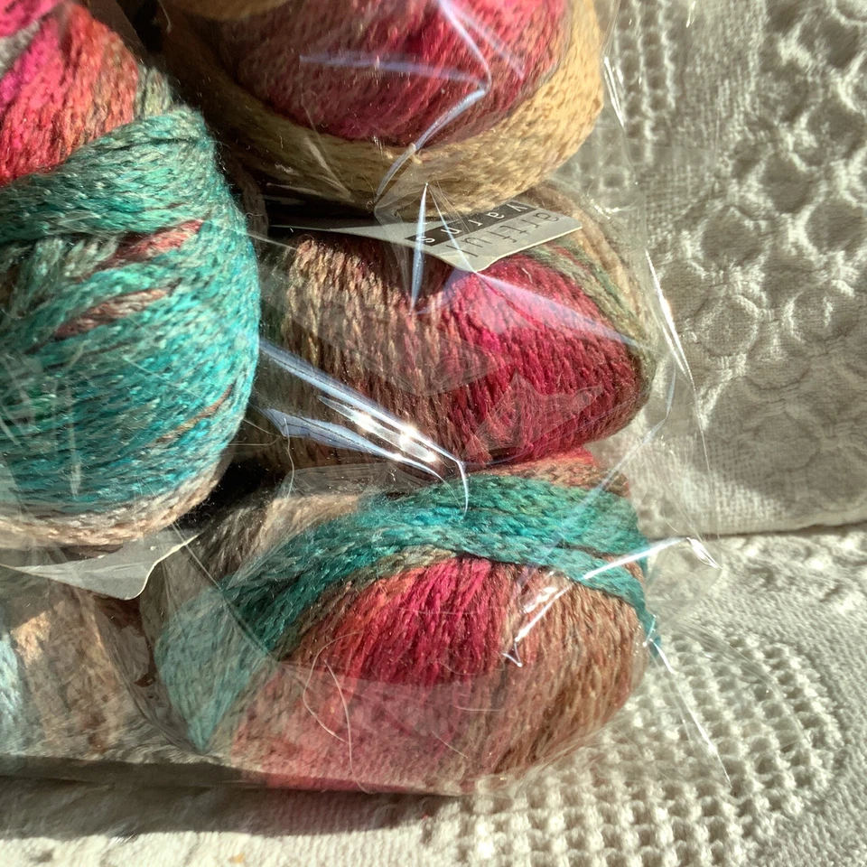 7 Bolas Hilos Artful Hilo Palacio 50g Cada Lana Acrílico Rosa Turquesa Foto 3 de 4
