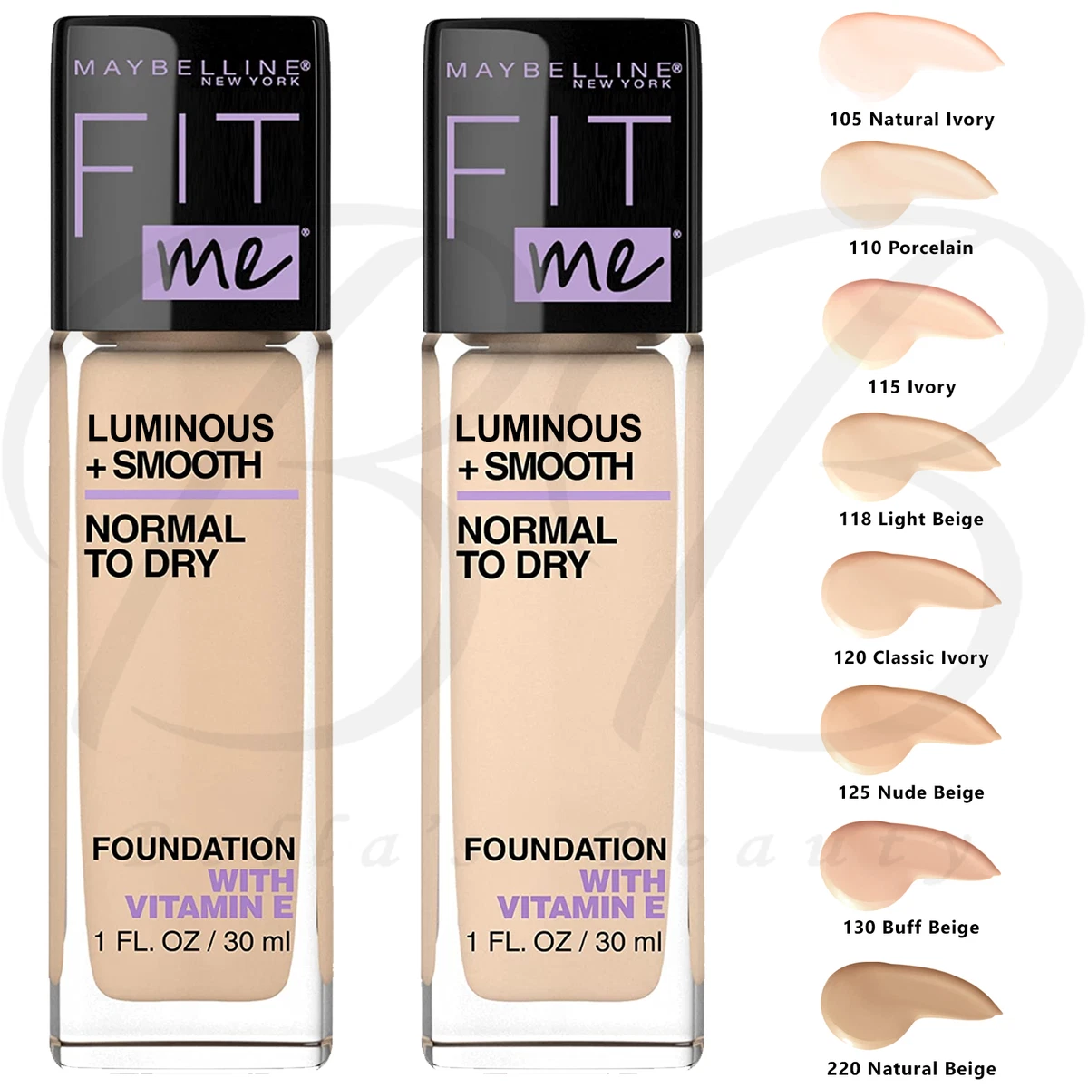 Maybelline Fit Me Dewy and Smooth Liquid Foundation, SPF 18, 102 Fair  Porcelain, 1 fl oz