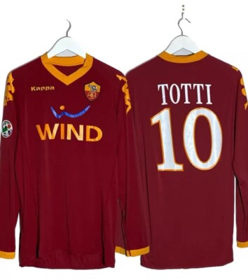 激レア‼️　Kappa　ローマ　10-11　　 トッティ　背番号10　長袖モデル Kappa AS Roma #10 Totti 2009 2010 Longsleeve Football Shirt