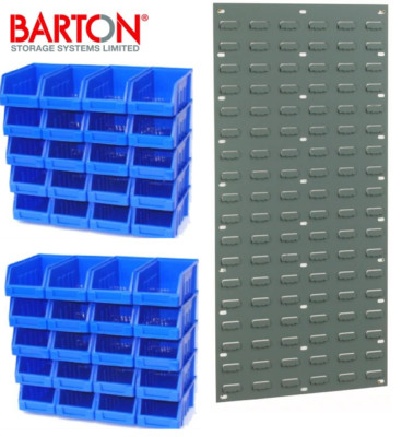 40 KUNSTSTOFF AUFBEWAHRUNGSBEHÄLTER, LAMELLENPLATTE (SB35) BOXSET LINBINS ROT oder BLAU - TC2