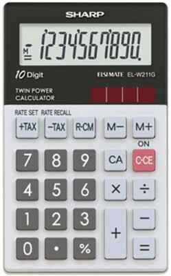 Sharp EL-W211G Taschenrechner, Steuerberechnung, 10-stellig