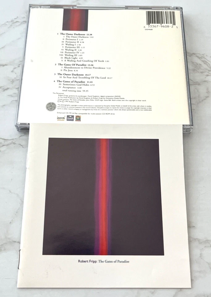 Robert Fripp The Gates Of Paradise CD ORIG. 1998 DGM9608 King Crimson RARE! OOP! Foto 4 de 4
