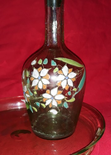 Legras Partie de service a liqueur composé d'un verre,carafe et cabochon et plat - Foto 11 di 15