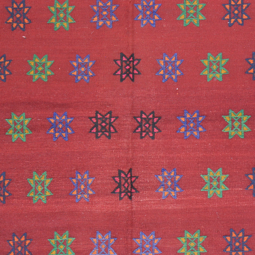 Alfombra de lana hecha a mano Sumak turca tribal Kilim (talla 4,7 X 7,4) Brral-3825 - Imagen 4 de 10