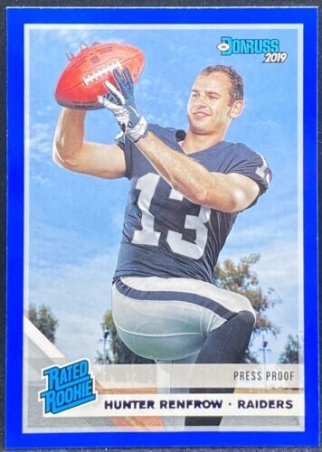 2019 Donruss Press Proof Blue Hunter Renfrow rookie #340   Las Vegas Raiders