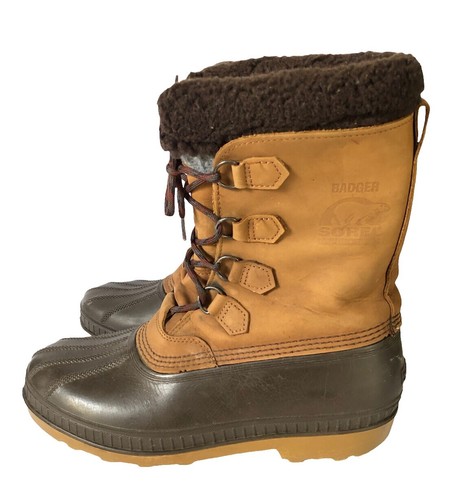 Sorel Artic Pac Brown Leather/Rubber Wool Lined Winter Snow 