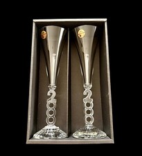 Vintage Pair of Millennium 2000 Cristal Crystal d  Arques Champagne Flutes NIB