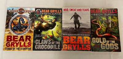 4x Younger Reader Bear Grylls Books Gold of the Gods Mud Swear & Tears