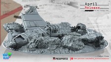 BattleCat Miniature WW2 German Crashed Junkers JU 87 Plane Bolt Action 20mm 28mm