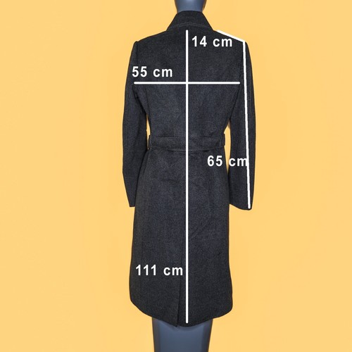 Max Mara Cucito a Mano Angora Wool/Cashmere Dark Grey Coat Medium Size 12/40 - Picture 8 of 8