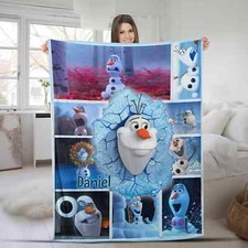 Customized Olaf Personalized Flannel Couch Sofa BLANKET MOTHER DAY GIFT US SIZE