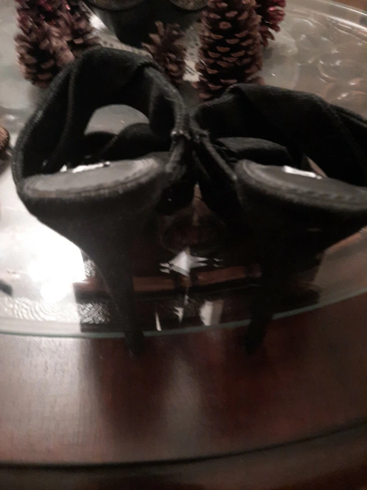 CAPE ROBBIN DENIM 5"Stiletto High Heel OPEN Toe TIE UP Sexy Shoes Women Size 8 - Image 3 of 4